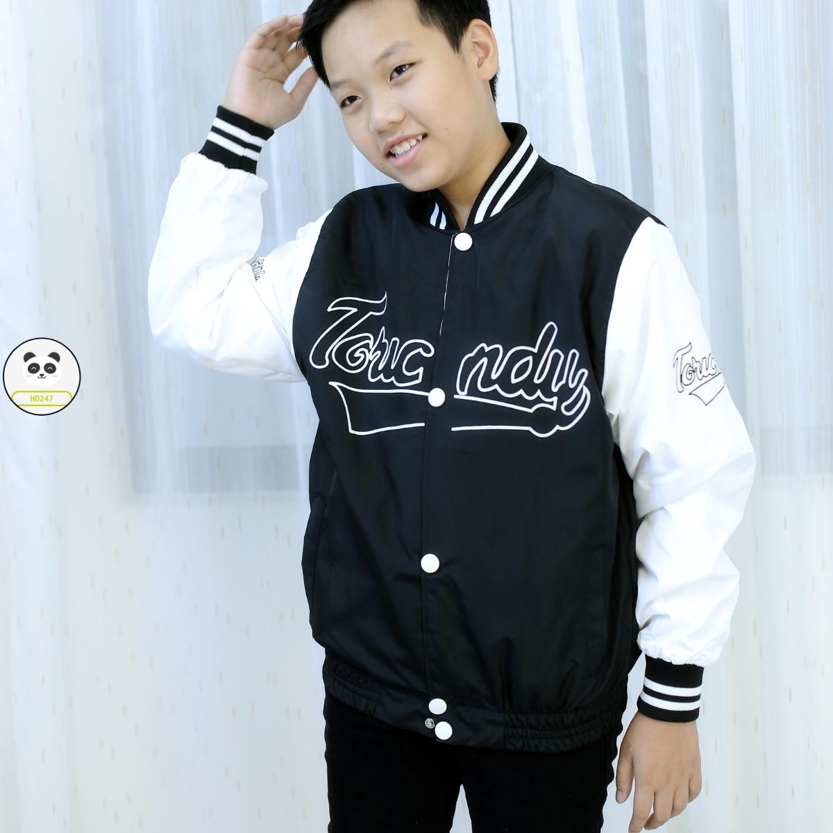 Áo khoác trẻ em bé trai unisex in hình cá tính size đại form 14 42kg 0318 D