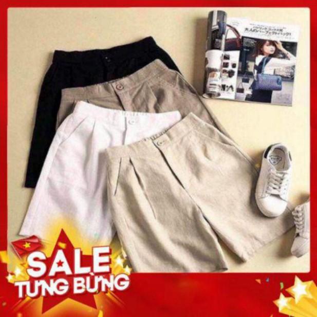 {giá sỉ.} Quần short Đũi Xước Hàn 1 khuy chất đẹp
