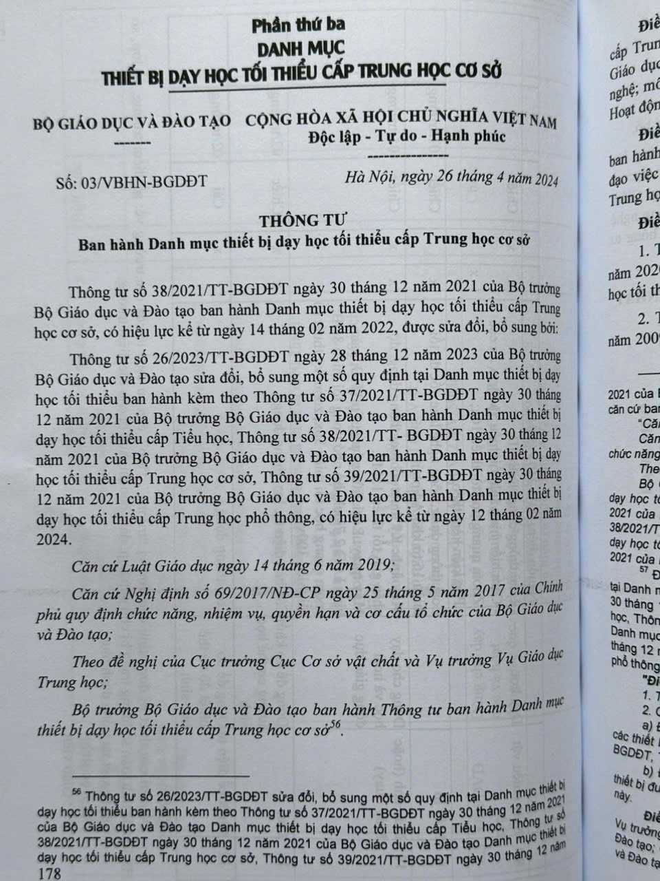 Sách Danh Mục Đồ Dùng, Đồ Chơi, Thiết Bị Dạy Học Tối Thiểu Cho Giáo Dục Mầm Non, Cấp Tiểu Học Và Trung Học Cơ Sở (V2518T)