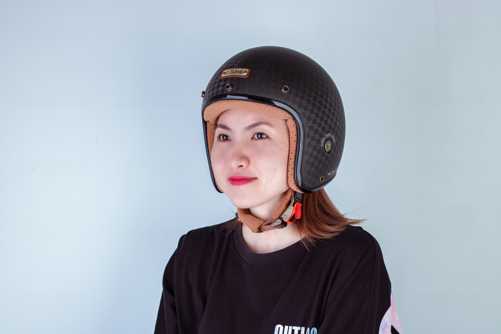 Mũ Bảo Hiểm 3/4 Cổ Điển BULLDOG Heli Carbon
