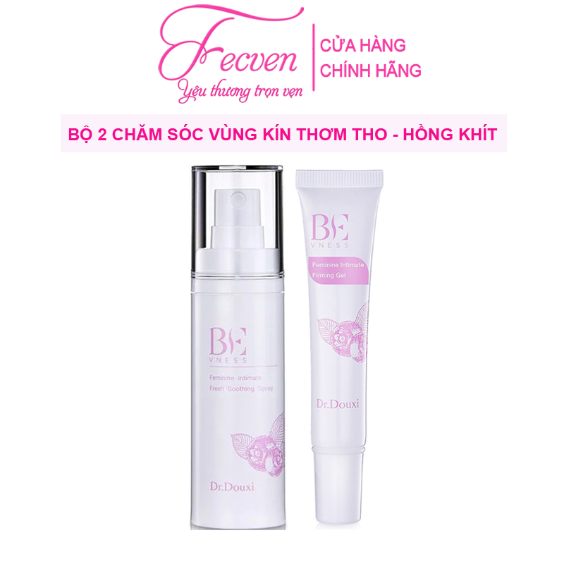 Bộ 2 Chăm Sóc Vùng Kín Dr.Douxi Thơm Tho Hồng Khít - Xịt Kháng Khuẩn Khử Mùi + Gel Dưỡng Trắng Hồng Se Khít, FECVEN