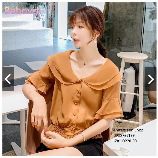 68nh0220-ÁO KIỂU PHỐI NÚT THIẾT KẾ s-6xl