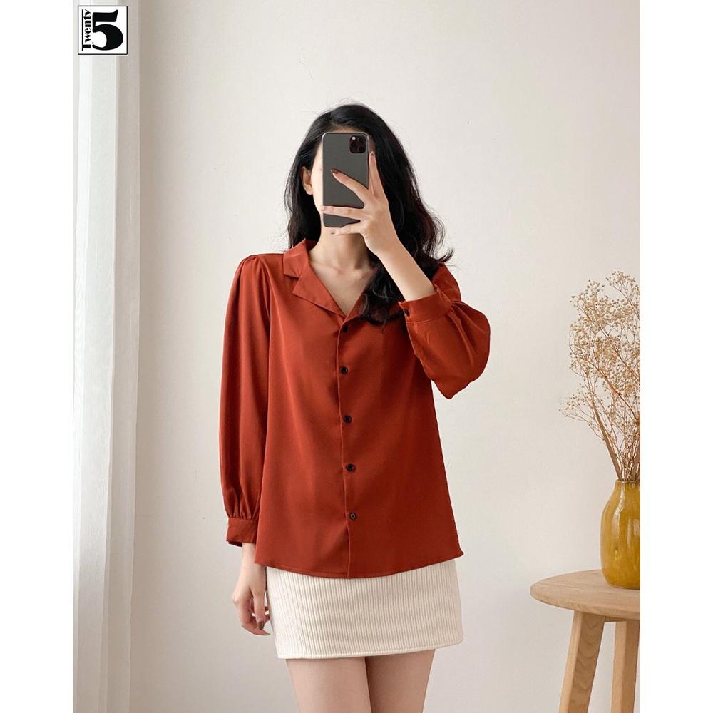 Áo sơ mi nữ công sở cổ bẻ 2 ve, tay bồng Twentyfive N1069