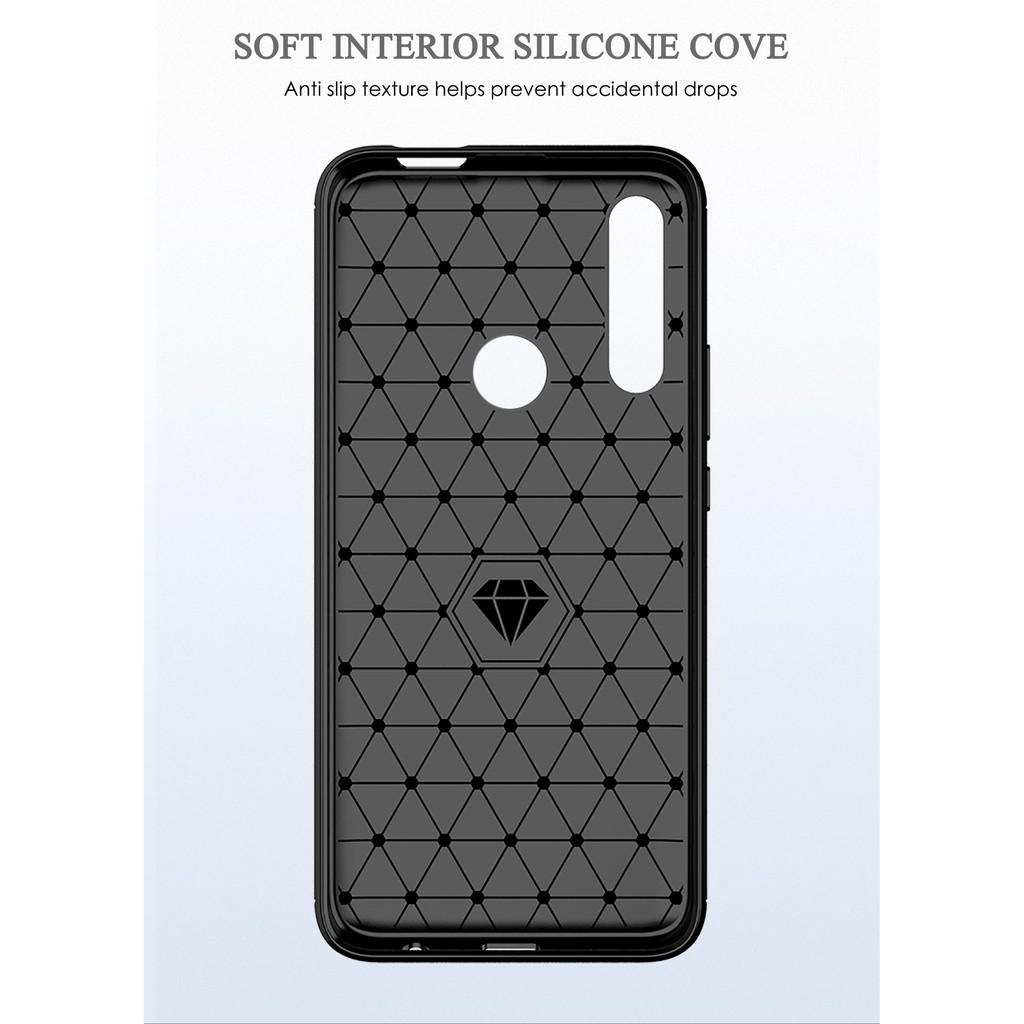 Ốp lưng cho Huawei Y9 Prime 2019 dẻo Carbon phay xước chống sốc chống vân tay