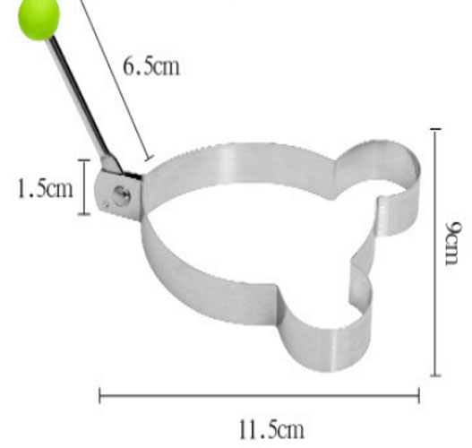 Bộ 5 khuôn tạo hình chiên trứng và làm bánh bằng inox