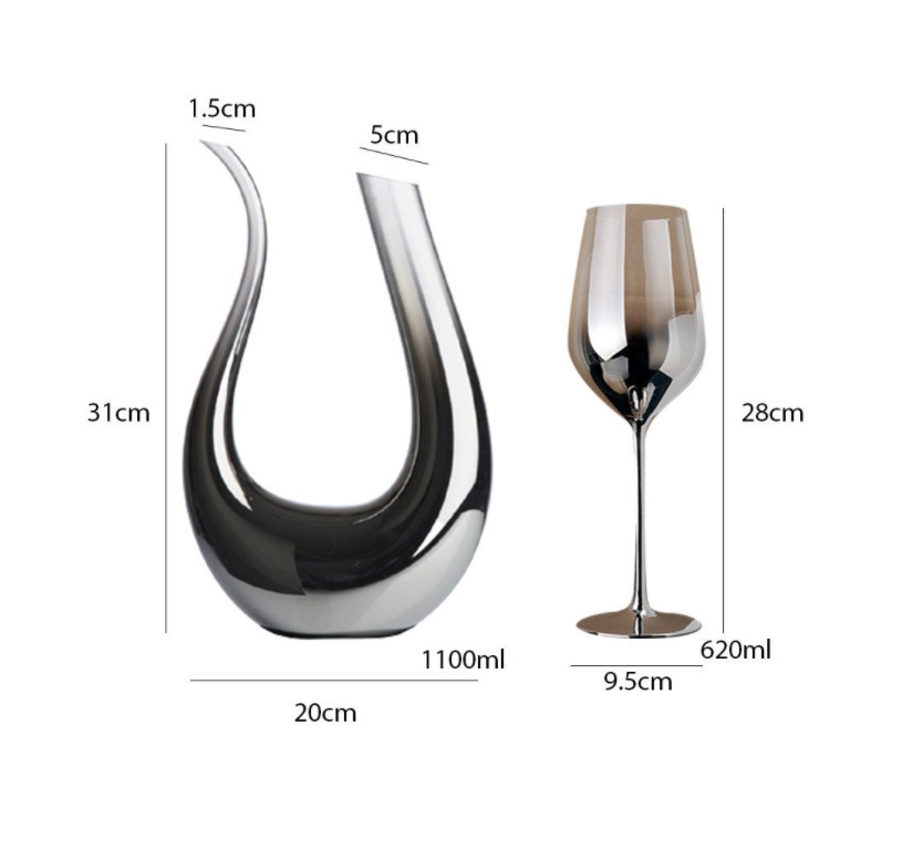 Set bình Vang Decanter Silver