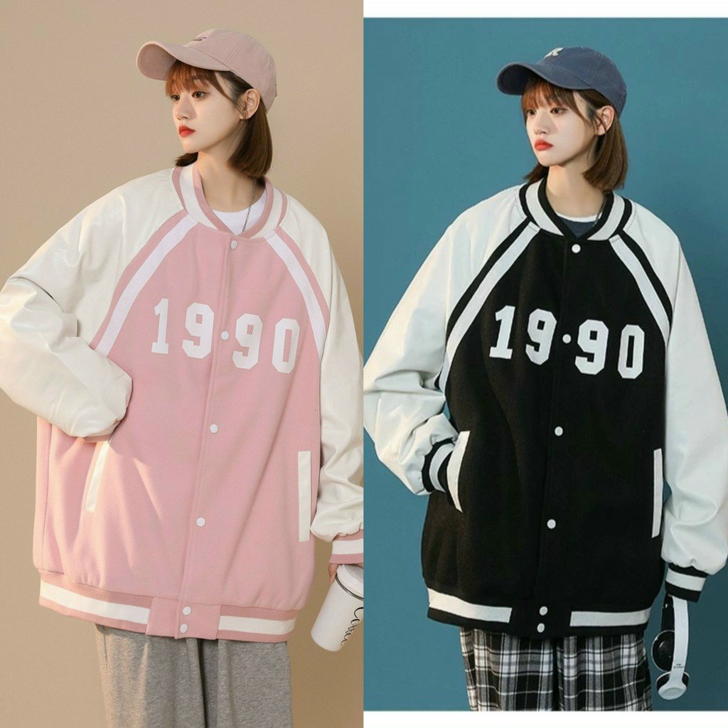Áo Khoác Dù 1990 Bomber 2 lớp Nút Bấm Kiểu Rộng Unisex Hàn Quốc - Áo Gió Nam Nữ Mặc Chống Nắng - Lạnh