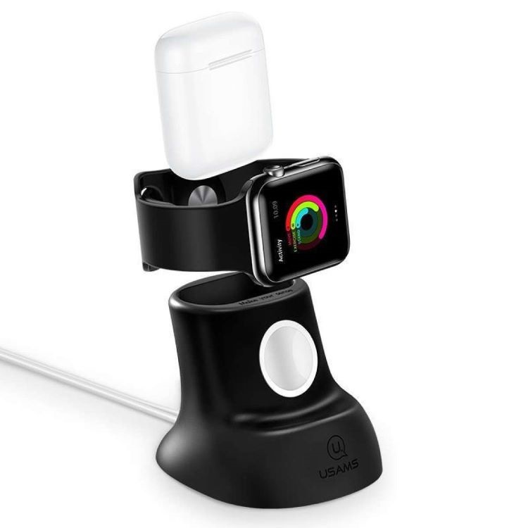Đế sạc Silicon 2 trong 1 USAMS US-ZJ051 cho Apple Watch và AirPods mua ở đâu giá tốt