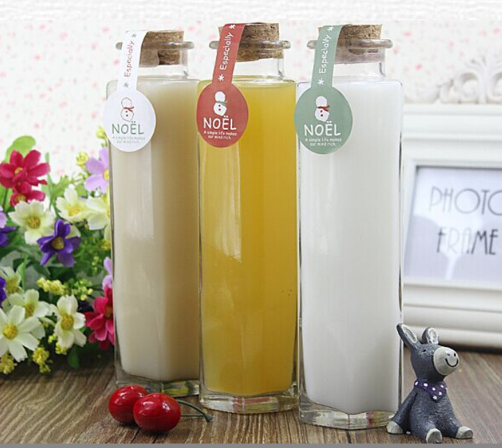Chai Lục Giác Cao Nắp Gỗ 350ml