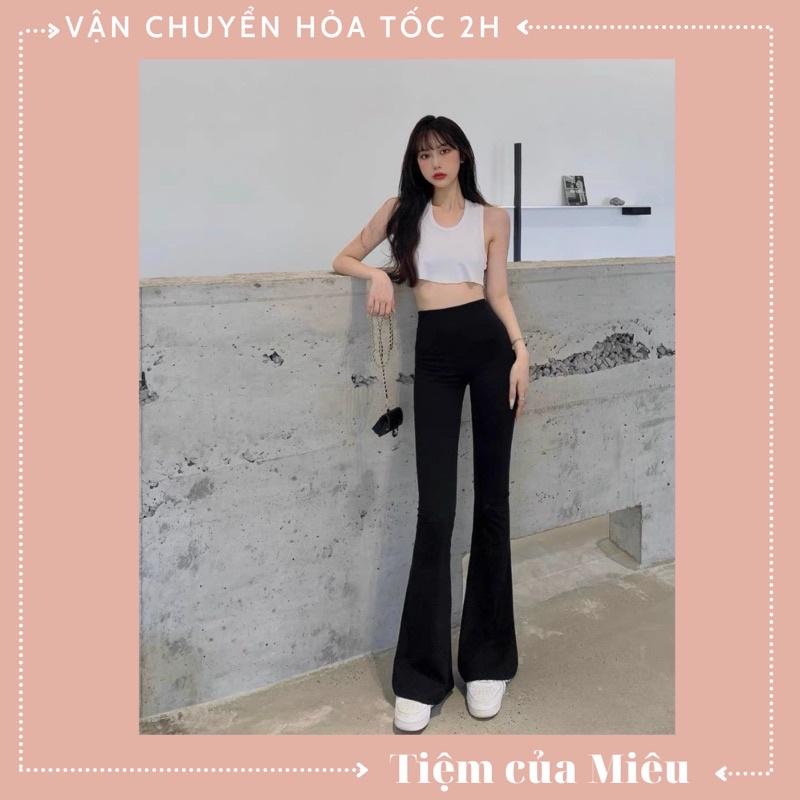 Quần vải ống loe cạp chun Tiệm của Miêu