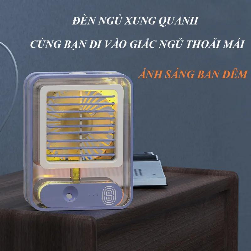 Quạt phun sương D899 tạo ẩm mini để bàn, sạc usb tích điện có đèn led