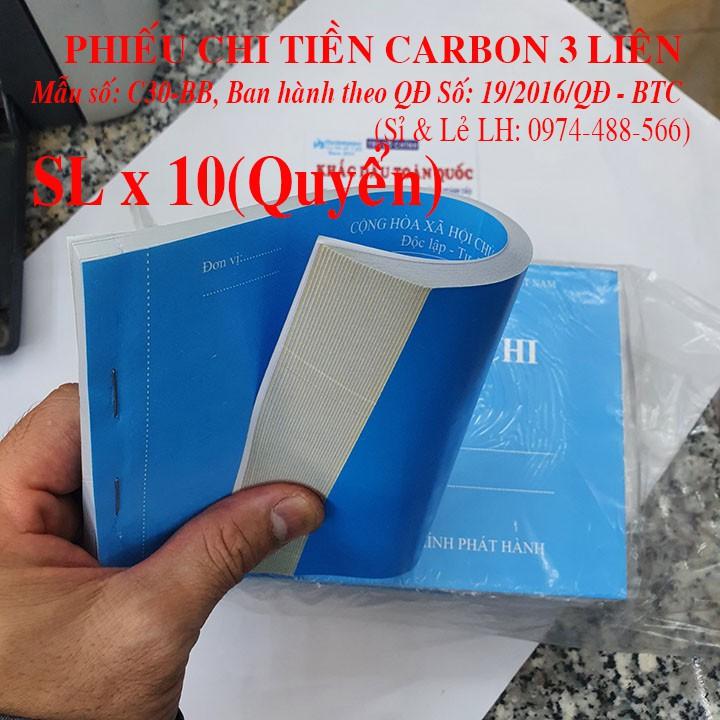 Quyển phiếu chi carbon 3 liên A5 dày dặn rõ nét, có rãnh