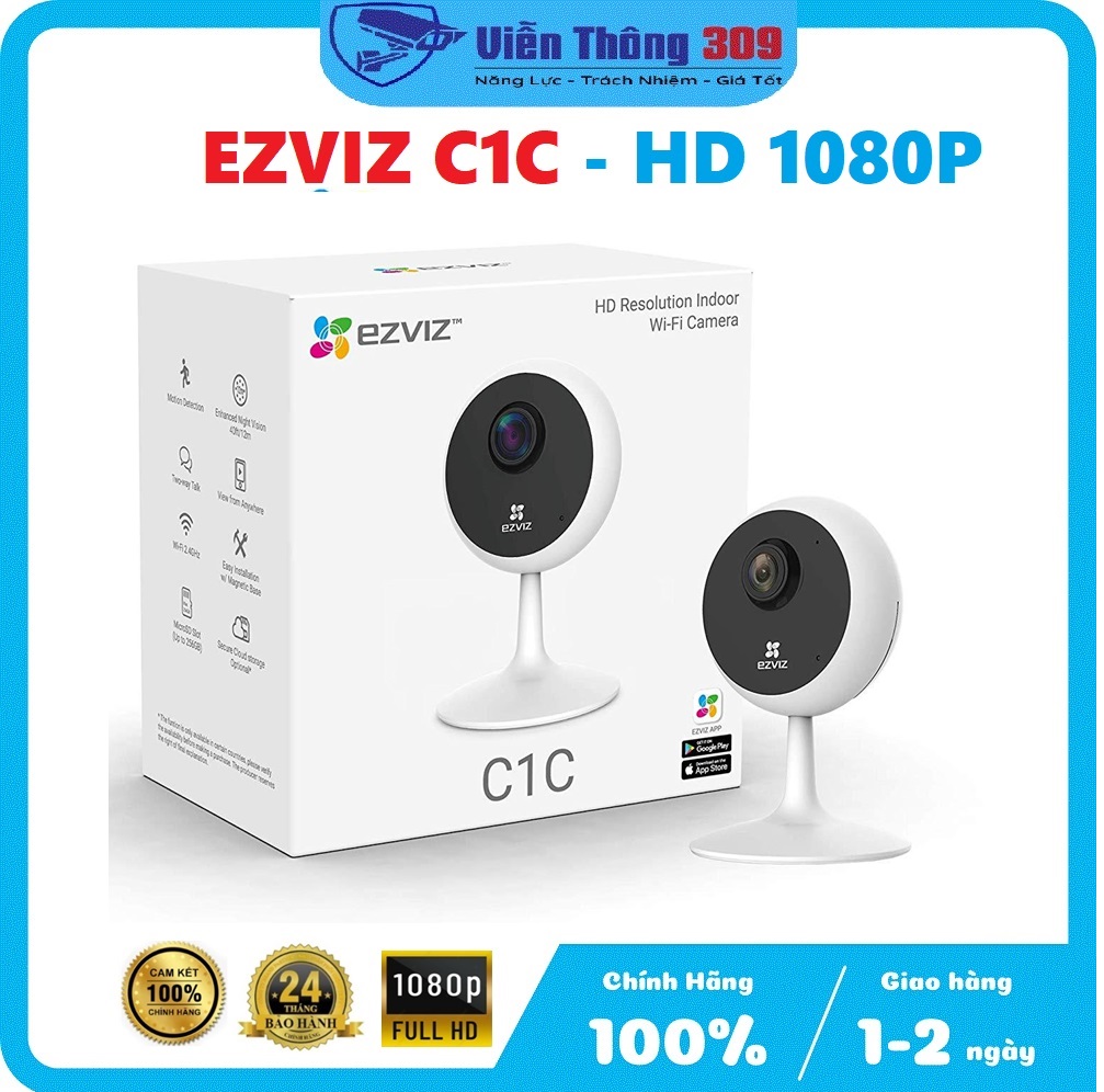 Hình ảnh Camera wifi ezviz, camera C1C không dây quan sát ngoài trời, trong nhà, chống trộm - Hàng chính hãng