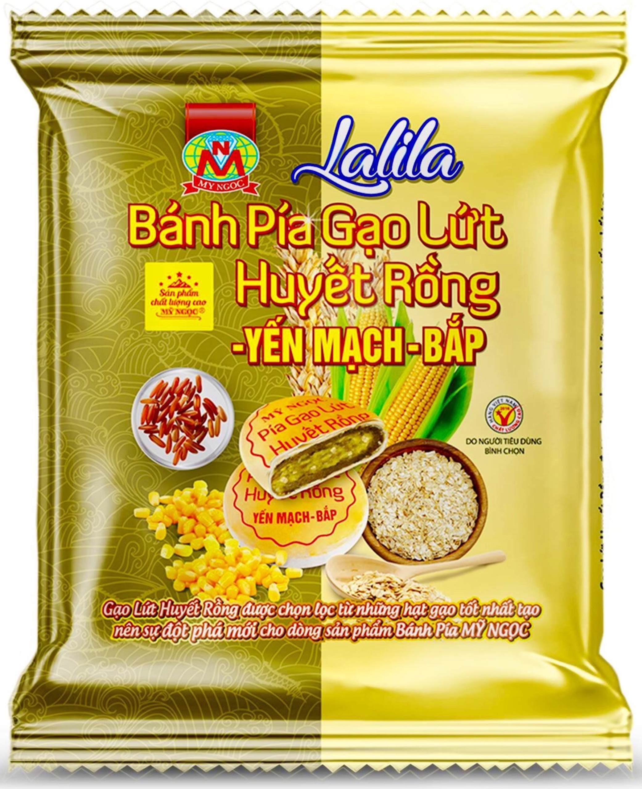 380g Bánh PÍA chay GẠO LỨT huyết rồng YẾN MẠCH bắp