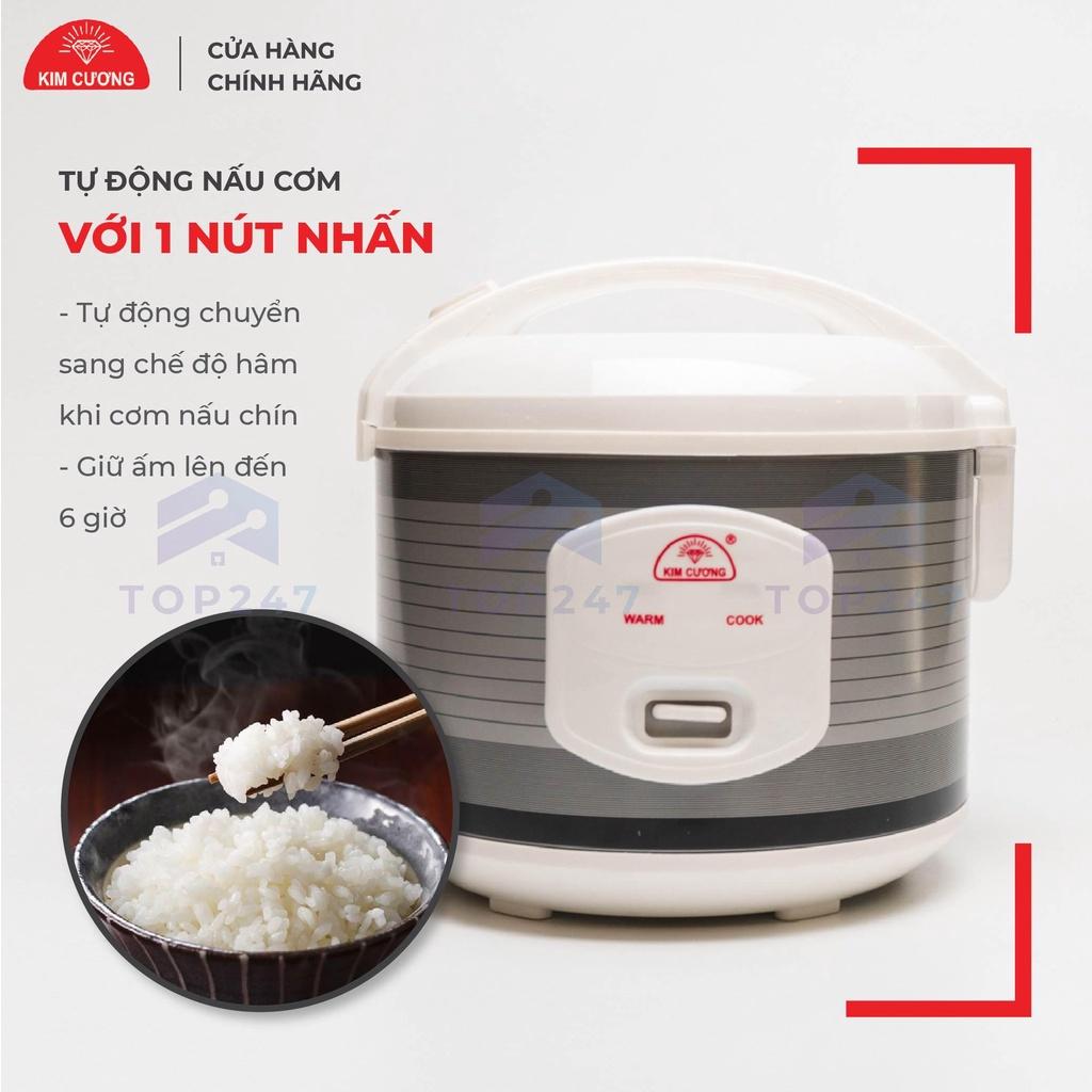 Nồi Cơm Điện Kim Cương 1.2 Lít Nắp Gài Không Chống Dính - Hàng Chính Hãng