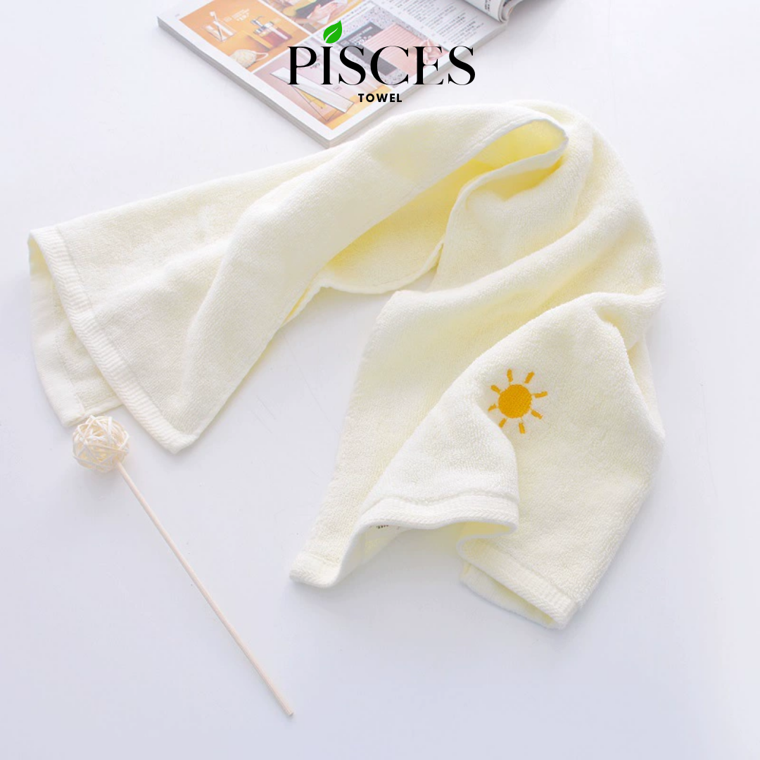 Khăn Mặt PISCES TOWEL 35x75cm Thêu Hình Thời Tiết Cotton Mềm Mại, Khăn Spa Yoga Gym Thể Thao Thấm Hút Mồ Hôi - Nâu, Nâu