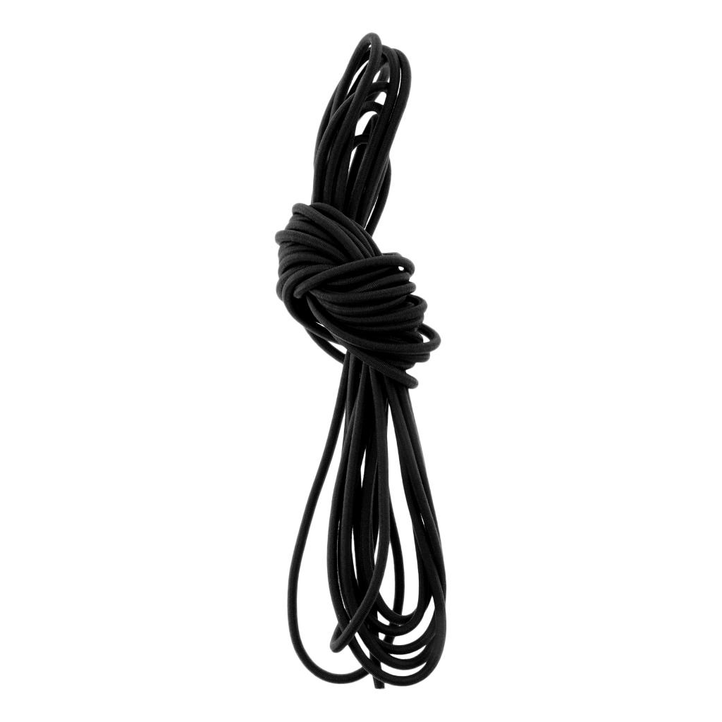 3mm Elastic Round Bungee Rope Shock Cord Tie Down Boats Trailers 5m Black