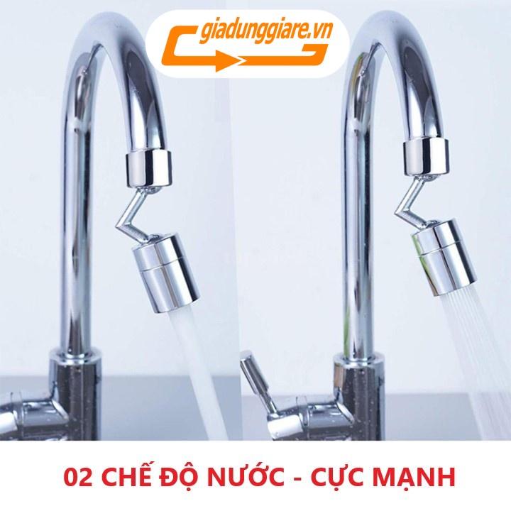 ĐẦU NỐI INOX TĂNG ÁP VÒI NƯỚC (Xoay 720 độ) lắp được đa số vòi chậu rửa chén bát lavabo với 2 chế độ nước chảy