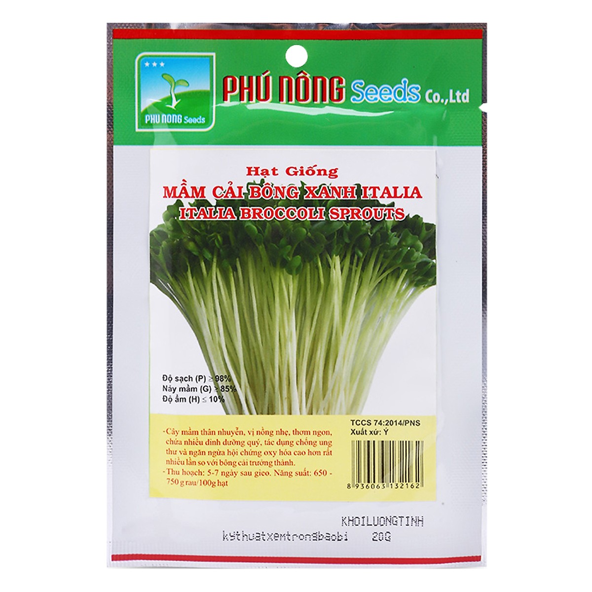 Hạt Giống Mầm Cải Bông Xanh Italia Phú Nông