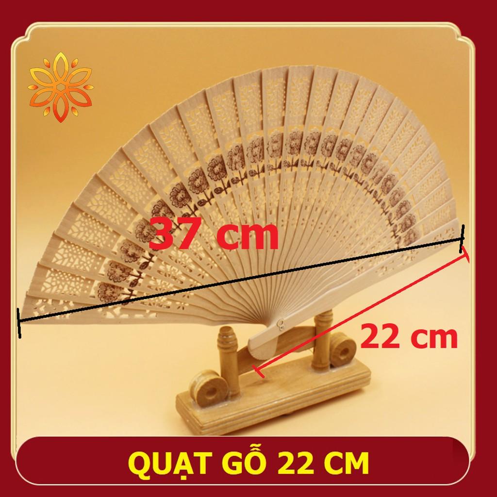 Quạt Gỗ 22cm Phong Thủy Liên Hoa