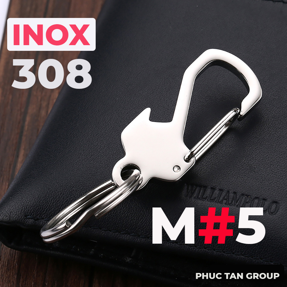 Móc Khóa Xe INOX 308 Cao Cấp Không Gỉ - Khui Nắp Chai, Cài Thắt Lưng