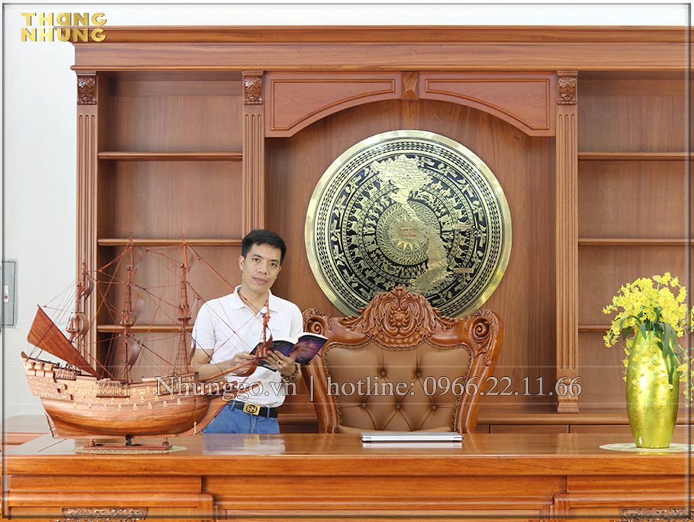 Mô hình thuyền buồm gỗ hương_TH80