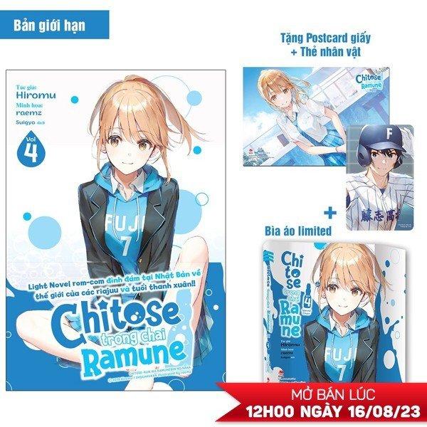Chitose Trong Chai Ramune – Tập 4 – Bản Giới Hạn – Tặng Kèm Bìa Áo Limited  Postcard Giấy  Thẻ Nhân Vật