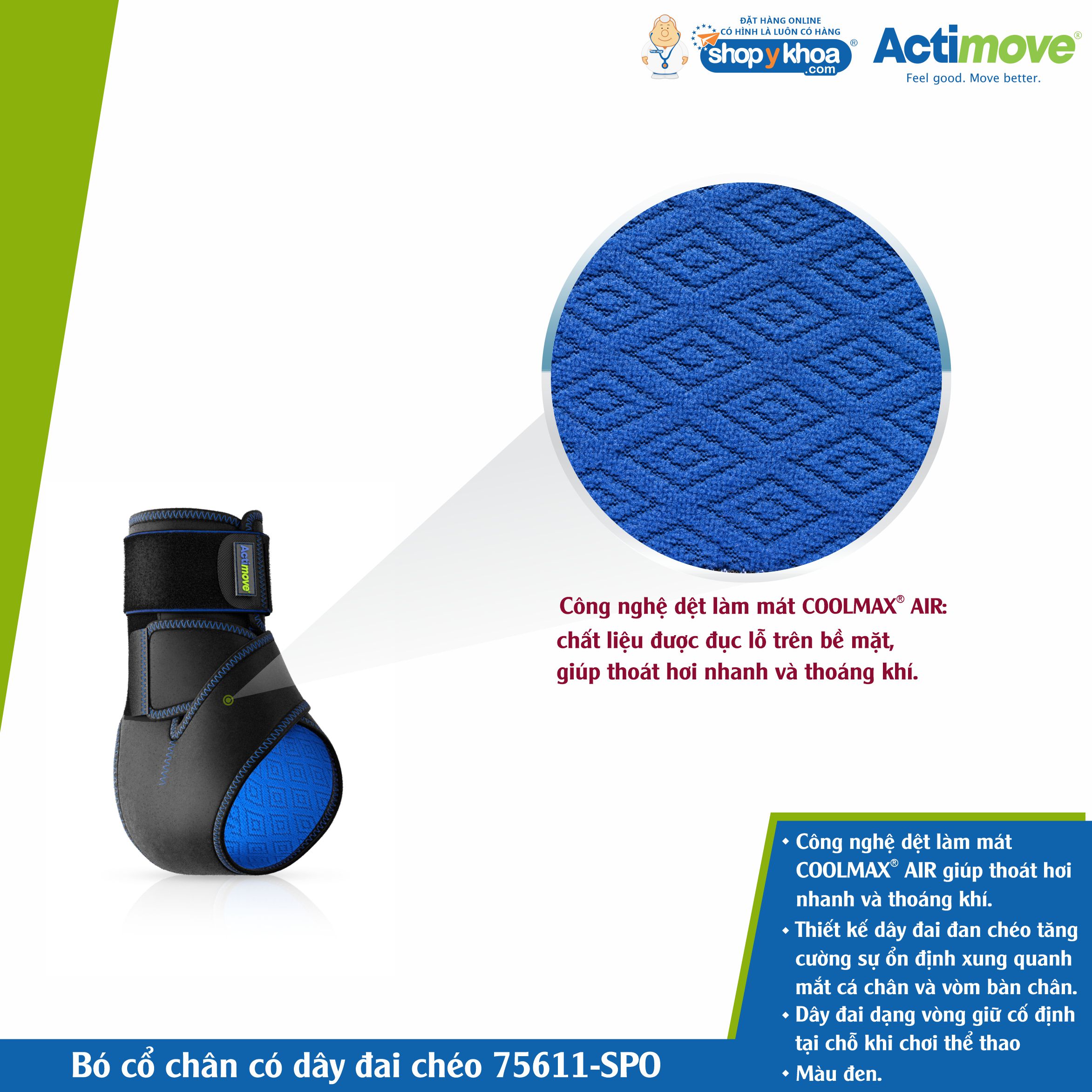 Bó cổ chân có dây đai chéo 75611-SPO Actimove Ankle Stabilizer