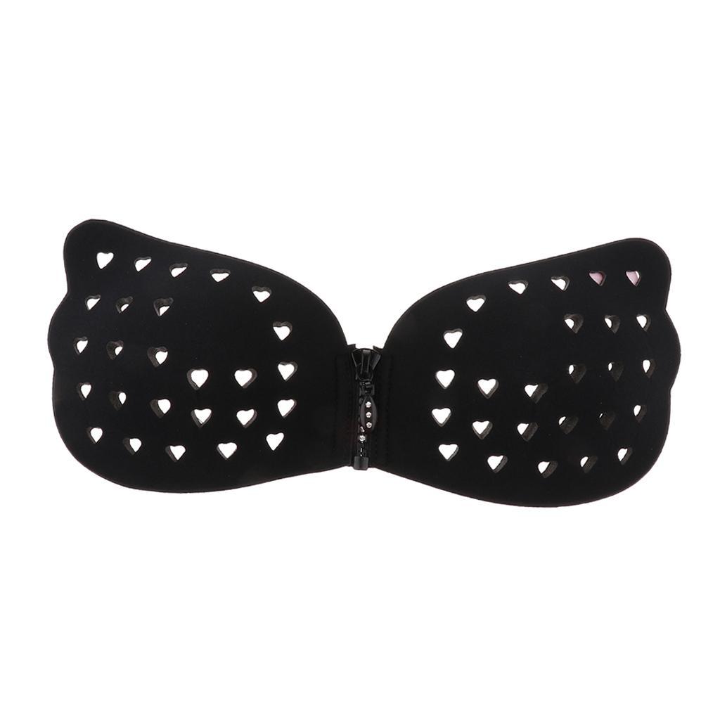 Women Lady Sticky Bra Self Adhesive Zip Backless Strapless Push Up Breathable Invisible Bra