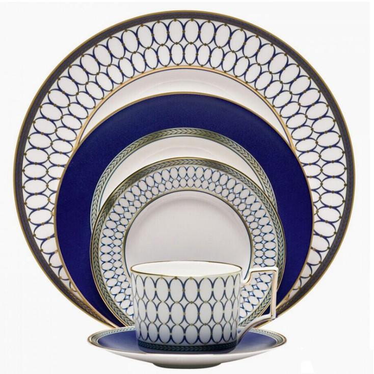 Bộ 4 đĩa ăn quý tộc Chas Navy Dinner 4PCS