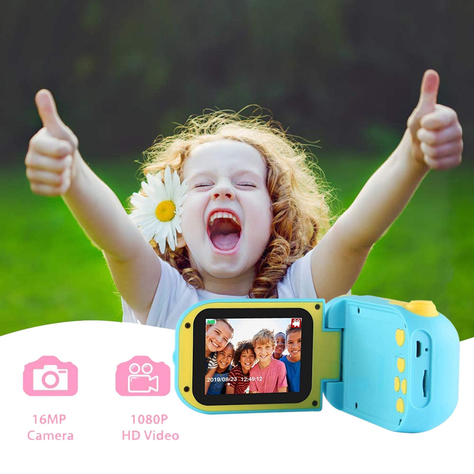 Kids Camera with 2 Inch LED Screen1080P Toy Portable Rechargeable Children FHD Digital Camera Camcorder for Girls Boys Birthday Support 32GB SD Card