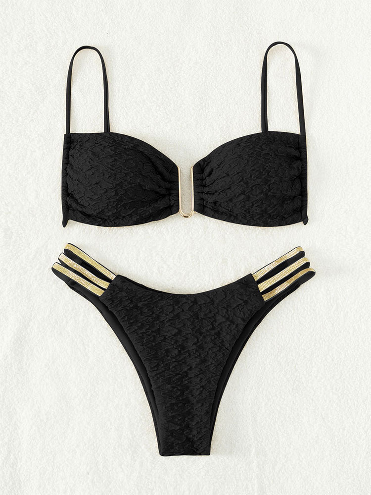 Mẫu Bikini hai mảnh Sling cạp cao hình chữ U chuẩn dáng chảnh