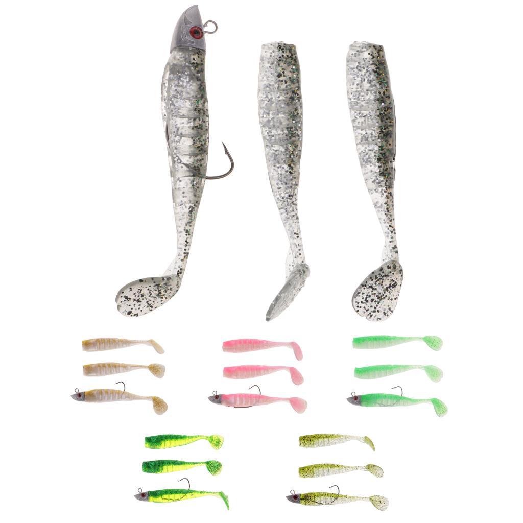 Lead Jig Head Bait Lure Artificial Soft Lure Bait Crankbait with Barbed Hook