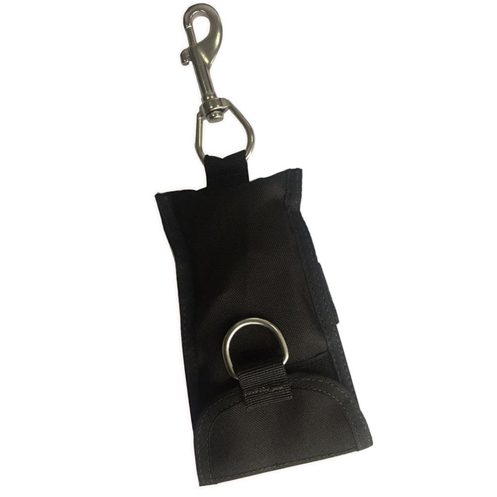 Scuba Diving Single Hook Webbing Clip & Storage Bag Black