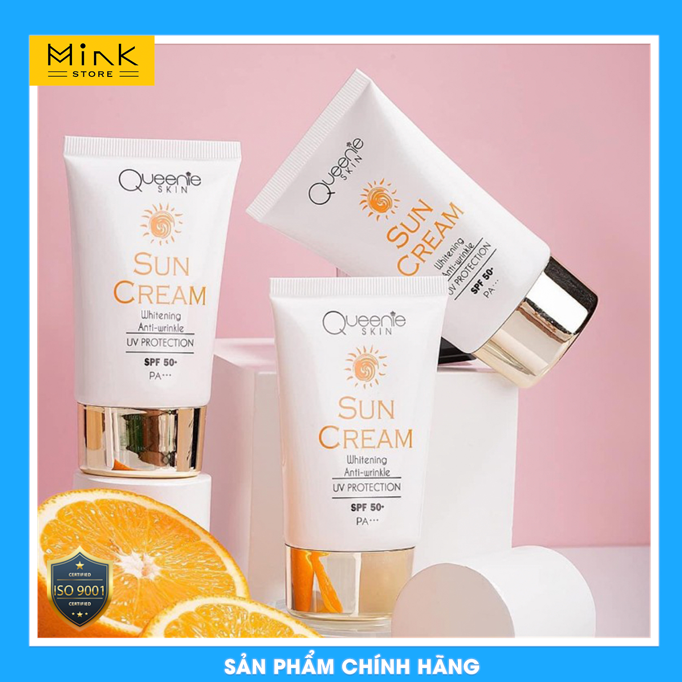 Kem Chống Nắng Queenie Skin - Chống Lại Các Tia UVA/UVB Từ Mặt Trời, Giúp Da Không Bị Tổn Thương Khi Đi Dưới Nắng - 50 ML - Hàng Chính Hãng