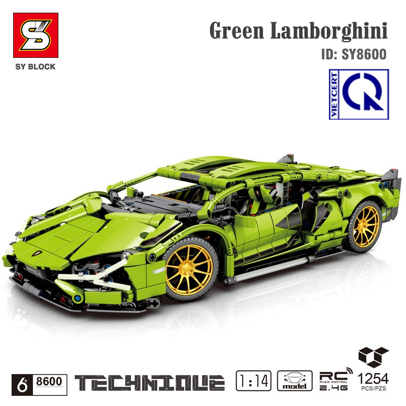 Đồ chơi lắp ghép mô hình Xe Lamborghini Green - SY8600 ( Chọn phân loại hàng)