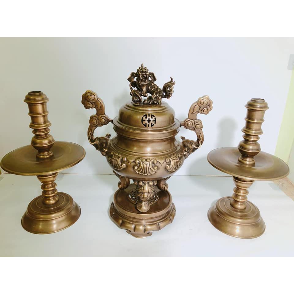 ĐỒ ĐỒNG Ý YÊN - Bộ Tam Sự Sòi 40 bày biện Ban Thờ mang đến sự may mắn NẶNG 14KG