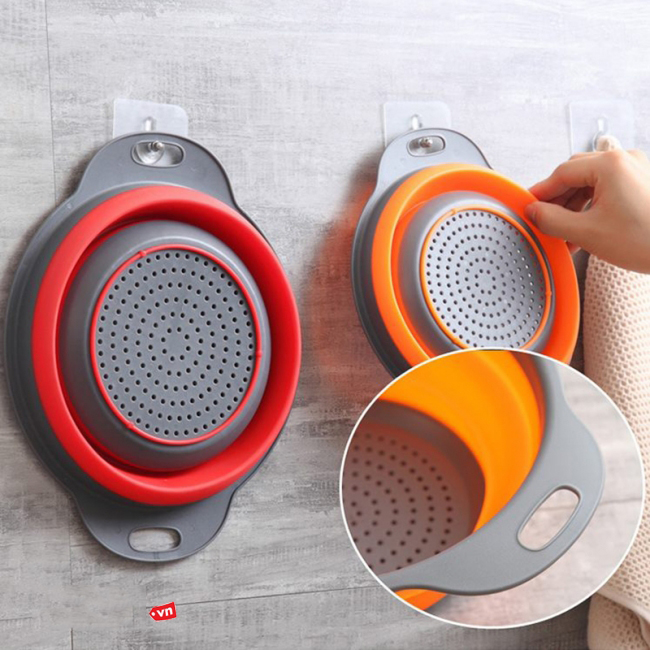Combo 2 rổ gấp gọn đa năng tiện lợi bằng silicon