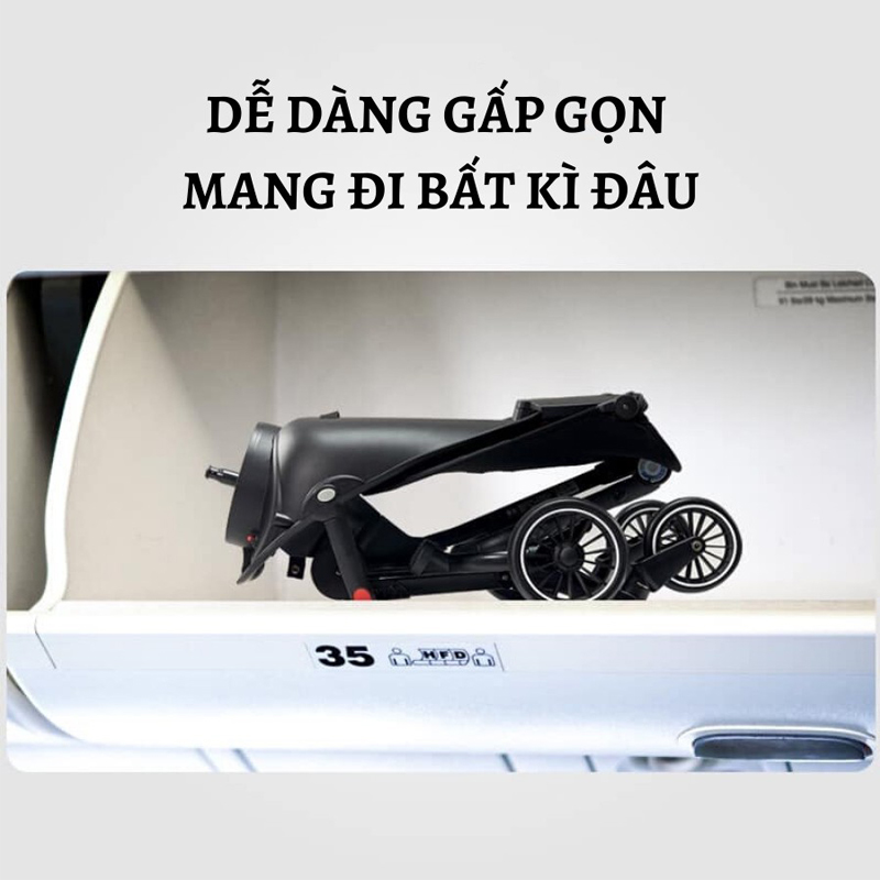 Xe Đẩy Gấp Gọn Đảo Chiều V5 Cao Cấp - TẶNG KÈM BỘ THẺ HỌC THÔNG MINH 16 CHỦ ĐỀ 416 THẺ CHO BÉ, Xe Đẩy Cho Bé, Xe Đẩy Trẻ Em, Xe Đẩy Du Lịch