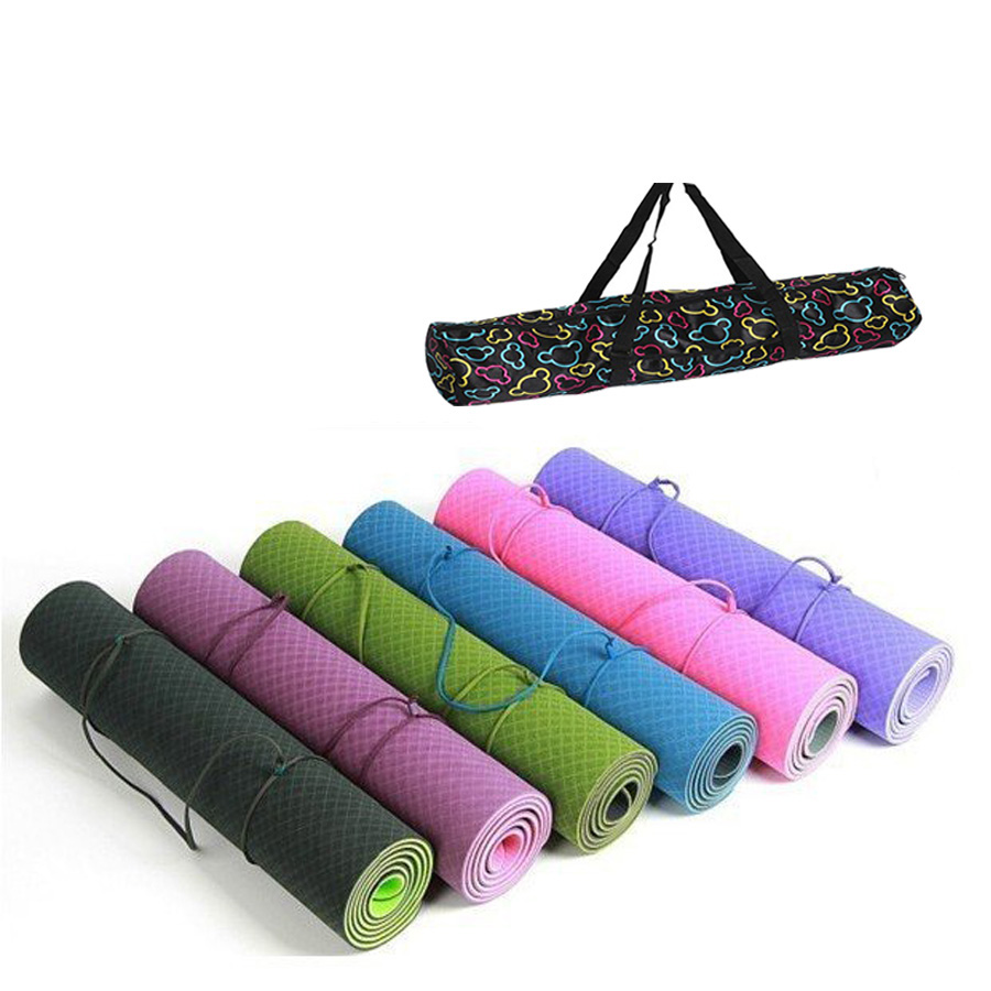 Thảm Yoga TPE 2 Lớp 6mm Cao Cấp + Tặng Kèm Túi Đựng Tiện Dụng