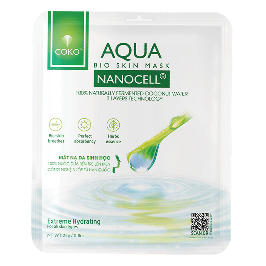 Combo 05 Mặt Nạ Sinh Học Dưỡng Ẩm COKO Aqua Nanocell Bio Skin (115g)