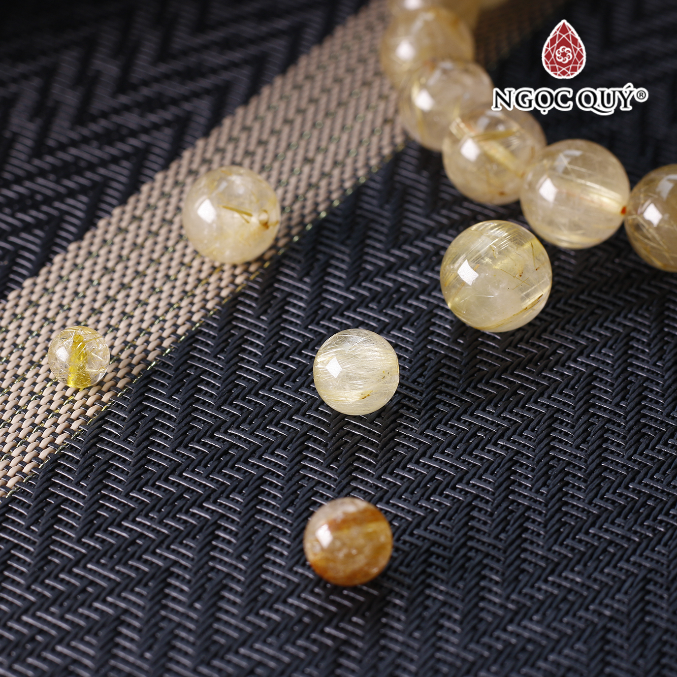 Hạt Lẻ Đá Thạch Anh Tóc Vàng Mệnh Thủy, Kim - Ngọc Quý Gemstones - 8Mm