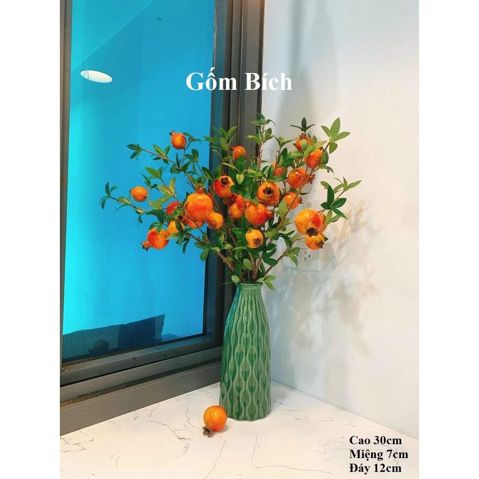 Bình Hoa Lọ Hoa Dáng Chai Xoắn Men Hỏa Biến Gốm Sứ Bát Tràng
