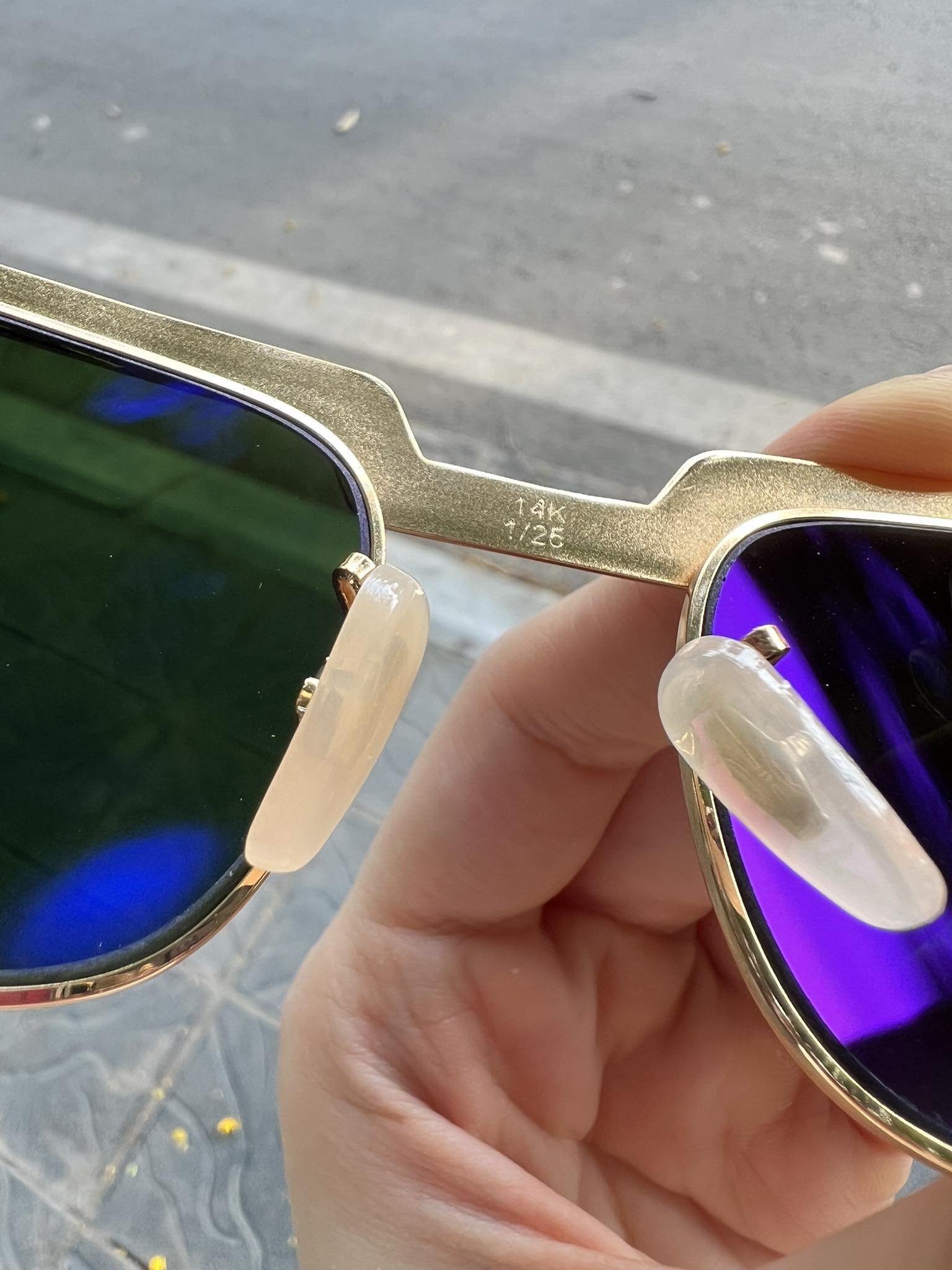 Kính Râm Solex Mắt Thủy Tinh Gọng Titanium Cao Cấp (Màu Xanh)