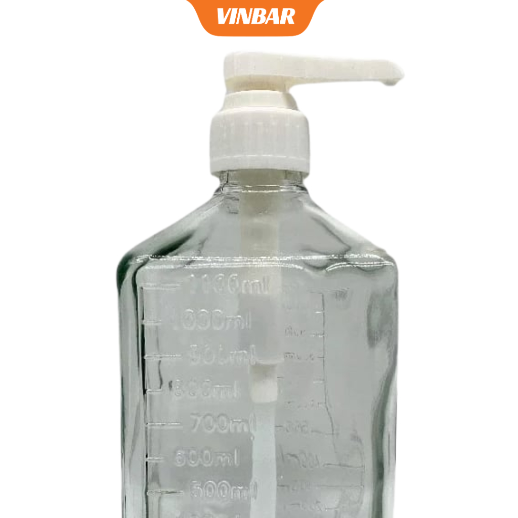 BÌNH CHỨA SIRO CÓ VÒI XỊT 1000ML THỦY TINH