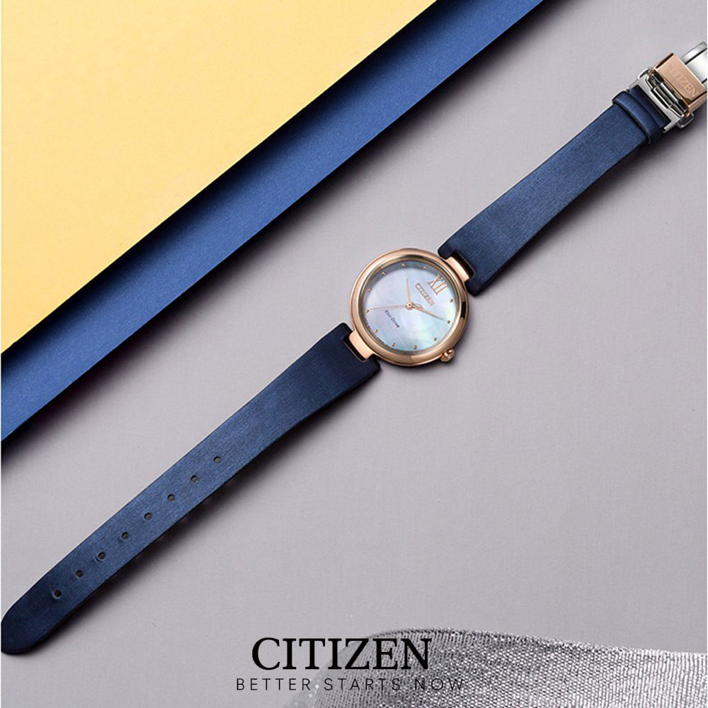 Đồng Hồ Nữ Citizen Dây Da EM0533-15D - Mặt Xà Cừ (Sapphire)