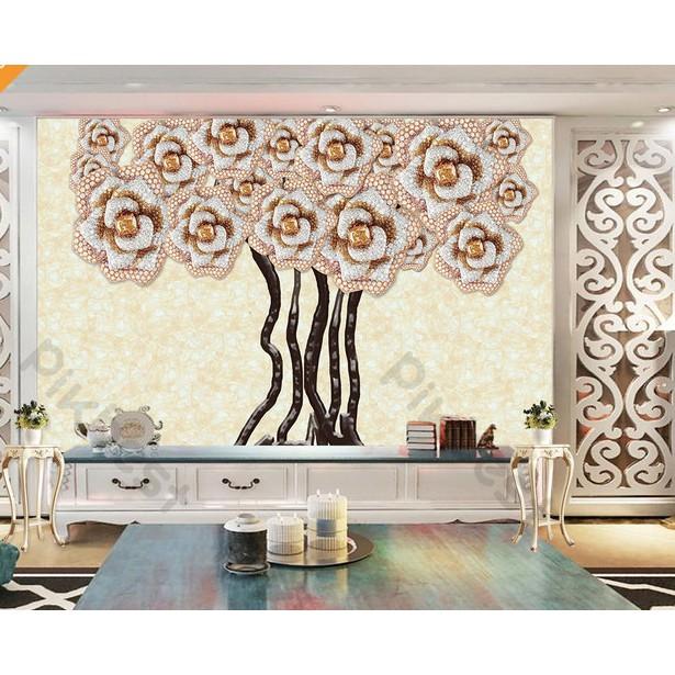 Tranh dán tường Tranh hoa trang sức sáng tạo, tranh dán tường 3d hiện đại MS1200114