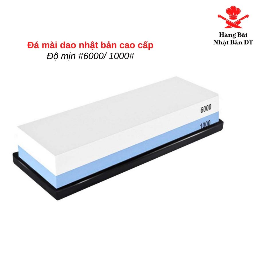 Đá Mài Dao Nhật 2 Mặt Cao Cấp Độ Mịn 6000/1000, Đá Mùn Mài Dao Kéo 2 Mặt Dùng Để Mài Bén Dao Kéo