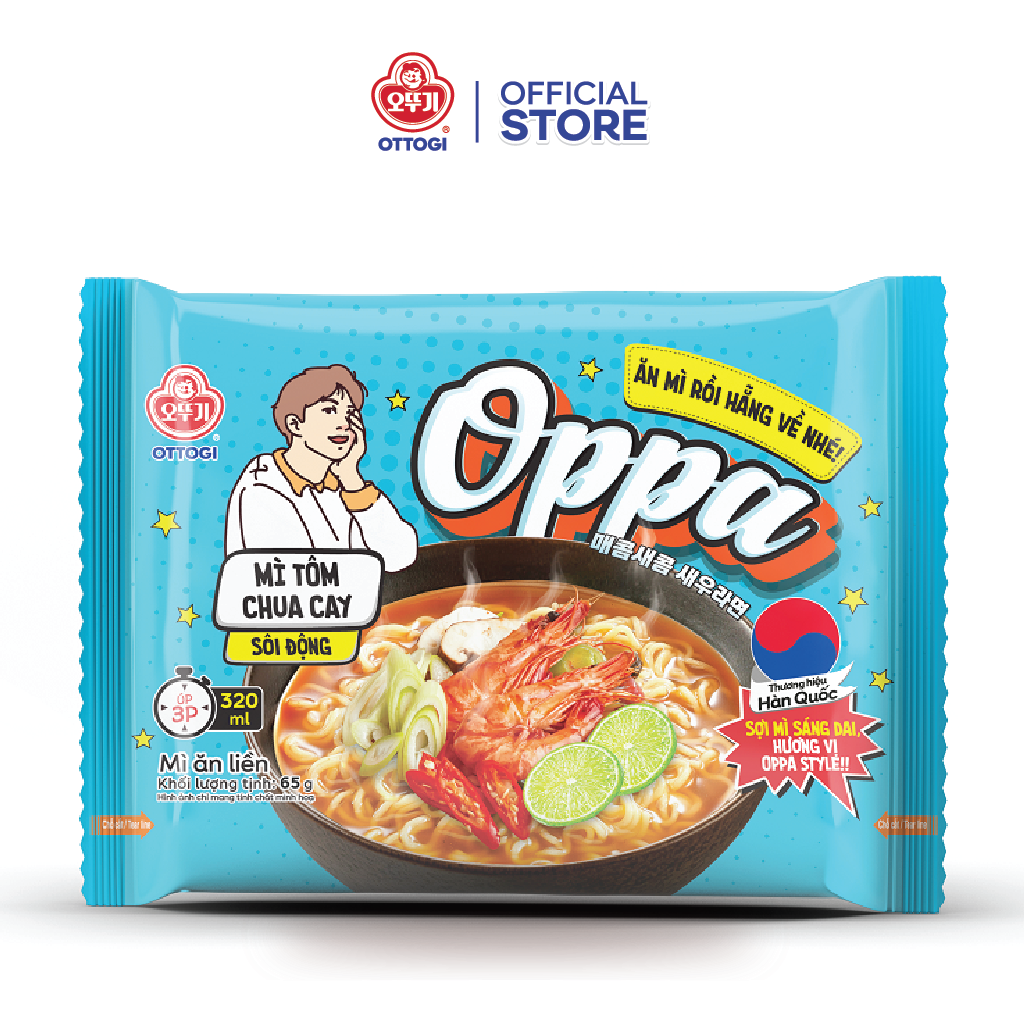 Oppa mì tôm chua cay ăn liền Ottogi 65g