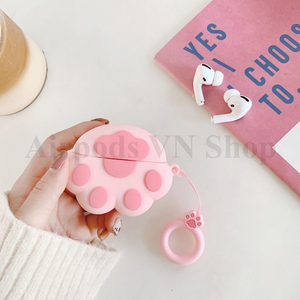 Ốp dành cho Airpods Pro chân cún hồng kute silicon 3D cao cấp